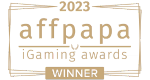 Λογότυπο του AffPapa iGaming Awards 2023 με την ένδειξη "WINNER" σε χρυσό χρώμα