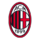 Λογότυπο AC Milan με κόκκινο σταυρό και μαύρες-κόκκινες κάθετες γραμμές