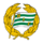 Λογότυπο Hammarby IF με πράσινη-λευκή σημαία και χρυσό στεφάνι