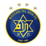 Λογότυπο της Maccabi Tel Aviv FC με το Αστέρι του Δαβίδ και τέσσερα αστέρια