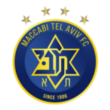 Λογότυπο της Maccabi Tel Aviv FC με το Αστέρι του Δαβίδ και τέσσερα αστέρια