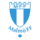Λογότυπο της Malmö FF με ασπίδα σε γαλάζιο και λευκό