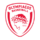 Λογότυπο Olympiacos Basketball με κόκκινη φιγούρα και φύλλα δάφνης