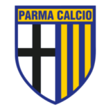 Λογότυπο Parma Calcio με μαύρο σταυρό και κίτρινες ρίγες