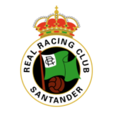 Λογότυπο της Real Racing Club Santander με πράσινη σημαία, ποδοσφαιρική μπάλα και στέμμα