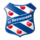 Λογότυπο SC Heerenveen με μπλε-λευκές ρίγες και κόκκινες καρδιές