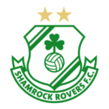 Λογότυπο Shamrock Rovers με τριφύλλι, μπάλα και δύο αστέρια