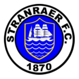 Λογότυπο της Stranraer F.C. με πλοίο σε μπλε φόντο και έτος ίδρυσης 1870