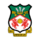 Λογότυπο Wrexham AFC με δύο κόκκινους δράκους, χρυσή μπάλα και πριγκιπικό λοφίο