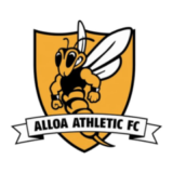 Έμβλημα Alloa Athletic FC με μέλισσα και κίτρινο-μαύρο σχέδιο