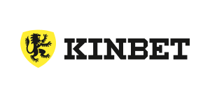 Kinbet λογότυπο με μαύρο λιοντάρι σε κίτρινη ασπίδα και μαύρα γράμματα